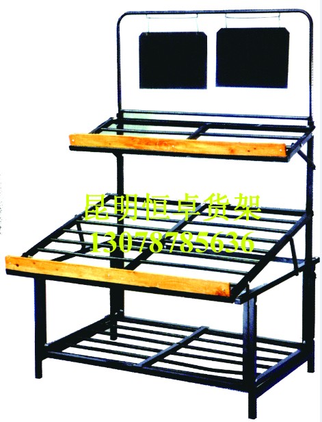 HZ-s06雙層鋼木蔬果架